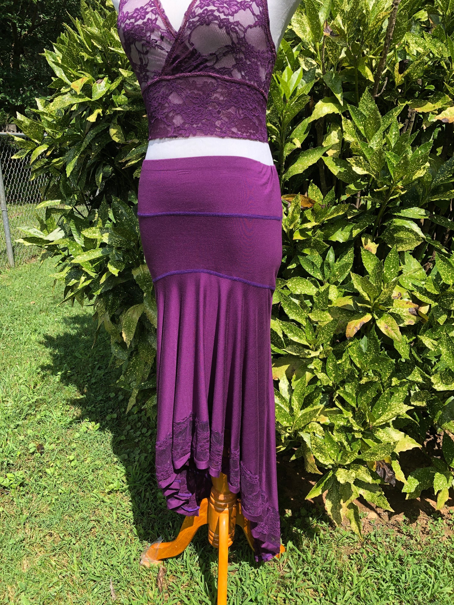 High-Low Stretch Waterfall Skirt