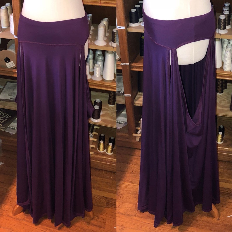 Kara Maxi Tribal Skirt with Draped Side Openings, Bellydance, Fairy, Festival, Exotic, Burning Man, Ceremonial Fantasy Costume, Other Colors