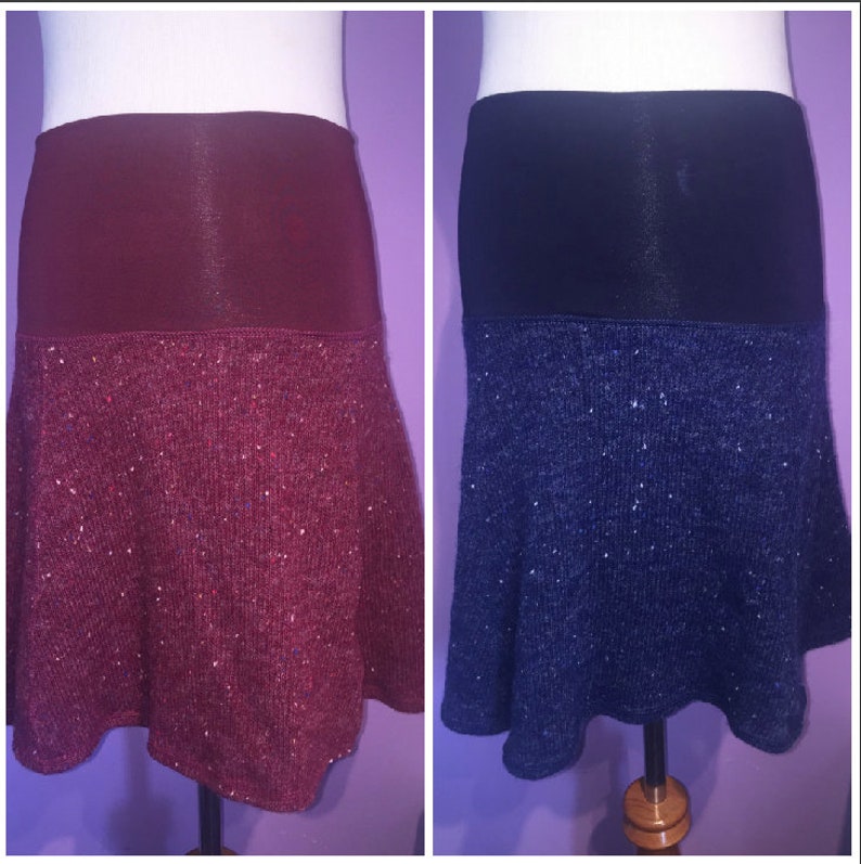 Wool "A" Line Knee High Lined Skirts, Navy Blue or Maroon Red, size SMALL Only, Office wear, Business Casual, Schoolgirl, Winter