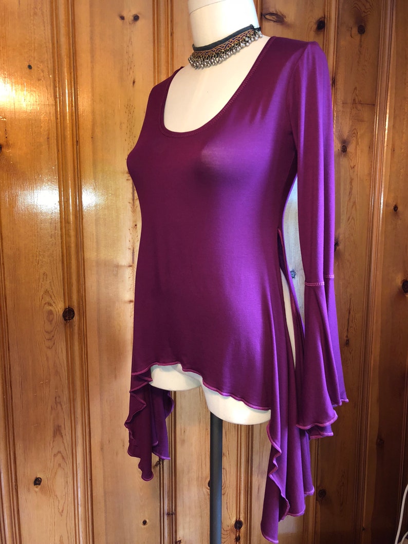 Dielle Long Sleeve Tunic, Flared Bell Sleeves, Side Slits, Woodland, Elven, Fairy, Romance, Medieval, Boho Top, Other Colors