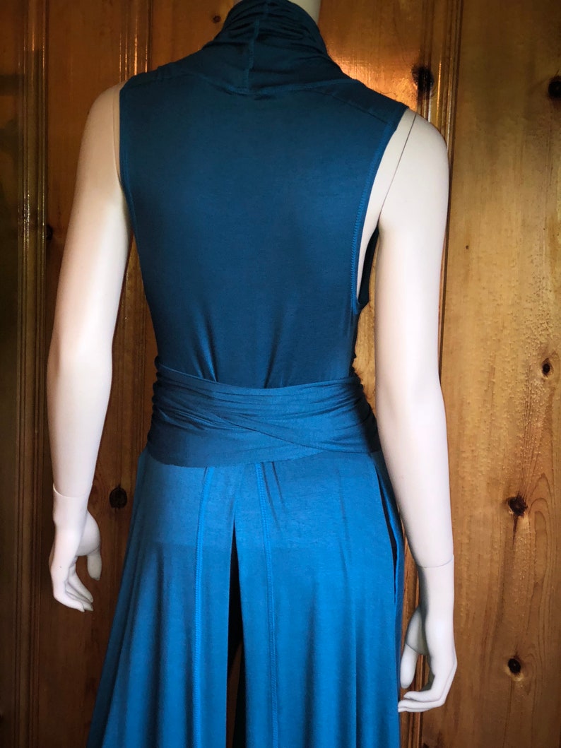 Josephine Sleeveless Maxi Wrap Jacket, Lightweight, Cowl neck, Elegant Boho, Empire waist, Lyrical dance costume, Fantasy Fairy Elven Nymph