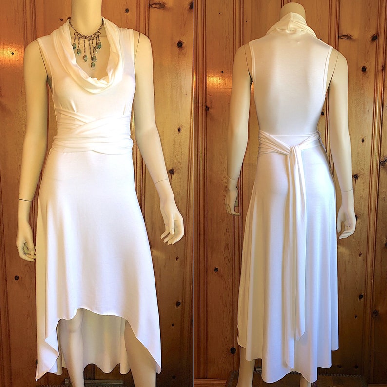 Athena Sleeveless Infinity Dress, Cowl neck, Underbust tie or Grecian shoulder drape, Priestess Goddess Ceremonial Dress, Other Colors