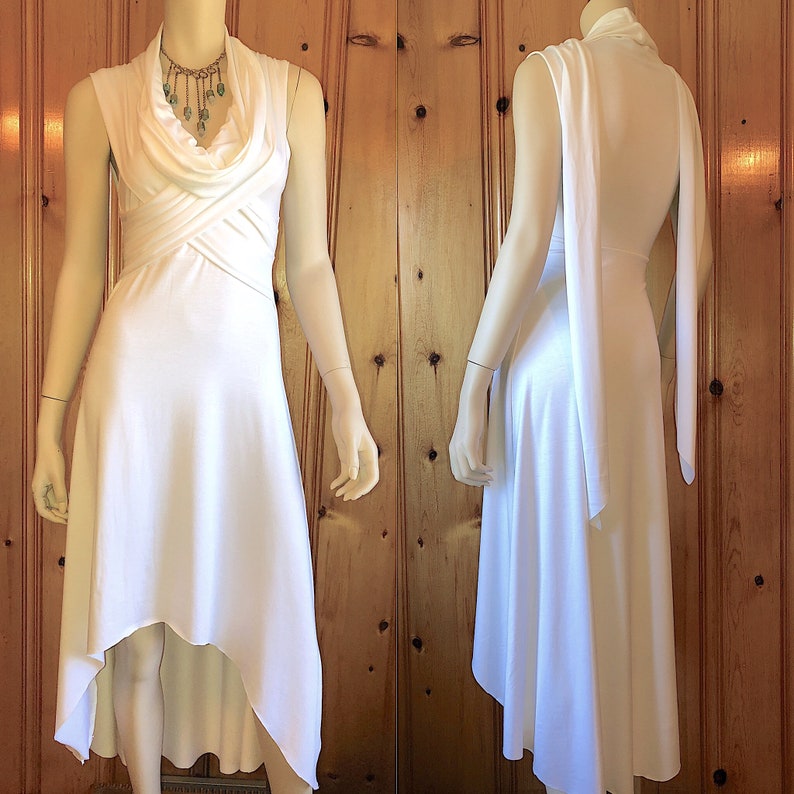 Athena Sleeveless Infinity Dress, Cowl neck, Underbust tie or Grecian shoulder drape, Priestess Goddess Ceremonial Dress, Other Colors