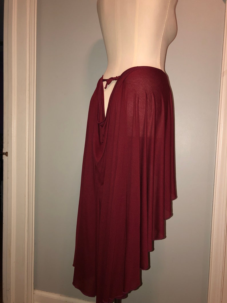 Tantra Halter Cardigan Festival Top/Skirt, Soft, Fluid, Lightweight, Draping, Burgundy Tencel Fine Knit, Beach Cover-Up, Dancewear, Cape