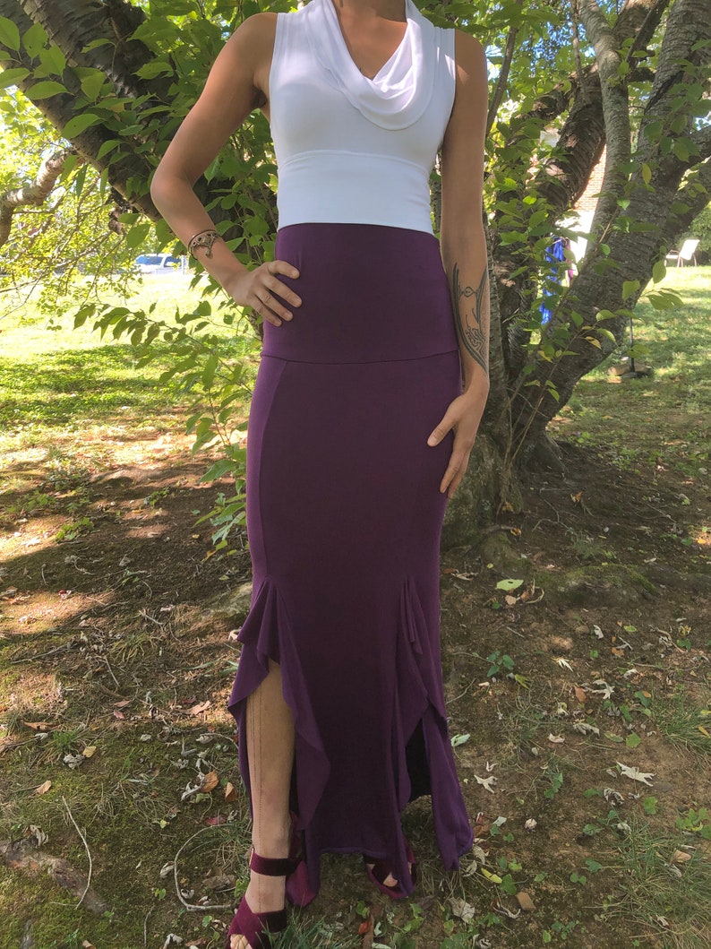 The Vivienne Knee Flounce Skirt In Soft Stretch Modal, Longline Or Scrunch Down Waistband, Boho, Fairy, Festival, Dance Skirt, Other Colors
