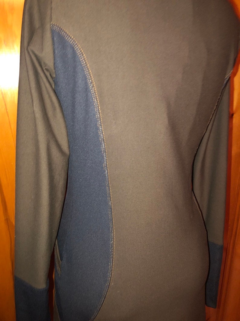 The Zoe Hoodie Cowl Neck Dress, Stretch Cotton Lycra, Shaped Torso, Pockets, Long Sleeves, Scrunch Cuffs, Athleisure