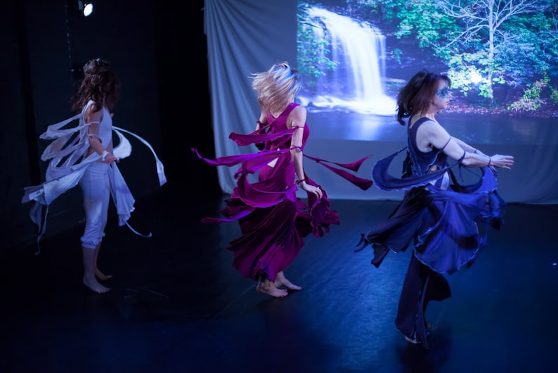 Gaia Goddess Fairy Wings Dance Top, Performance wear, Theater, Bellydance, Showgirl Costume, Priestess, Elven, Dark Fairy, Sorceress