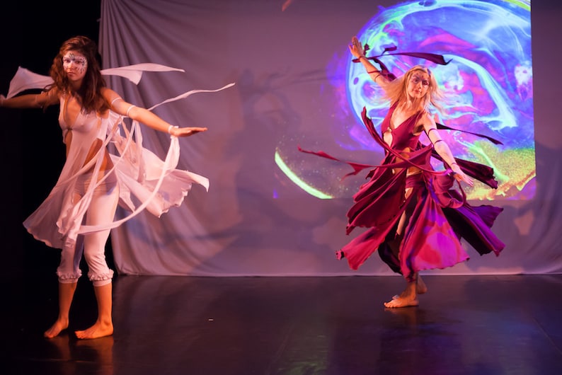 Gaia Goddess Fairy Wings Dance Top, Performance wear, Theater, Bellydance, Showgirl Costume, Priestess, Elven, Dark Fairy, Sorceress