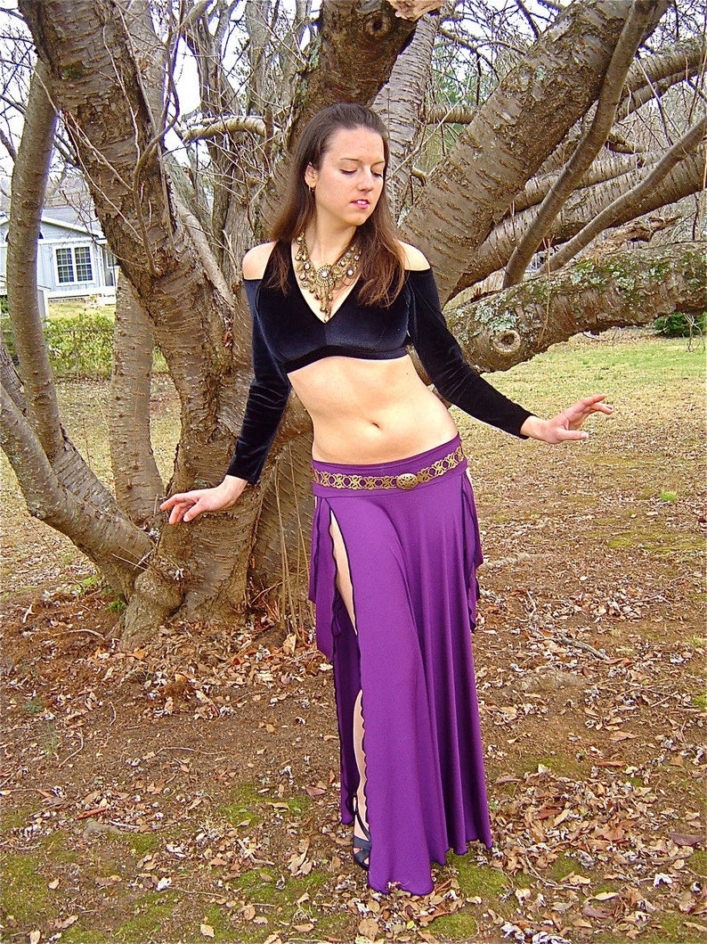 Juliet Maxi Tribal Skirt with Open Sides and Drapings, Bellydance, Burning Man Playa Wear, Burlesque, Goddess Costume, more colors