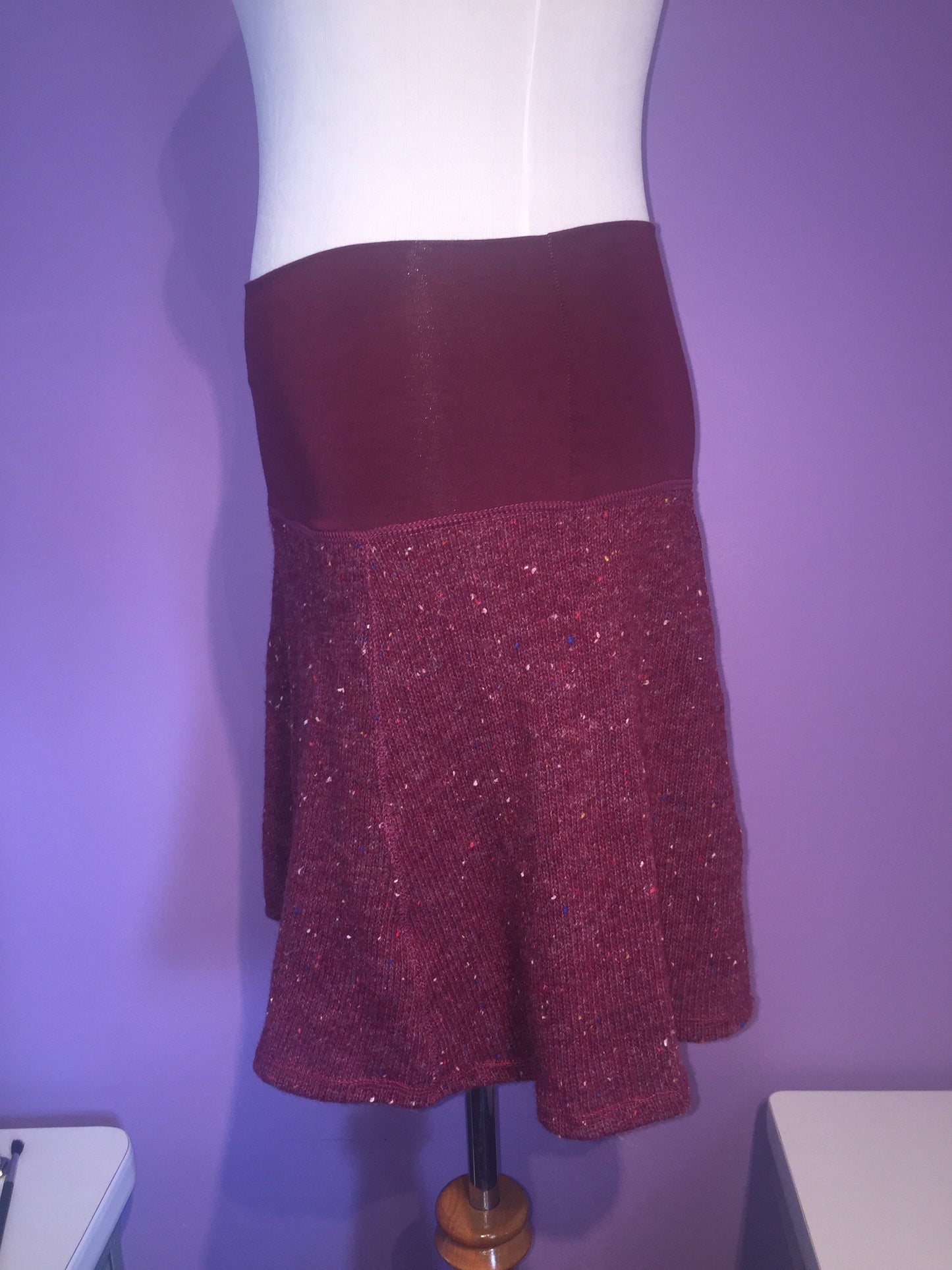 Wool "A" Line Knee High Lined Skirts, Navy Blue or Maroon Red, size SMALL Only, Office wear, Business Casual, Schoolgirl, Winter