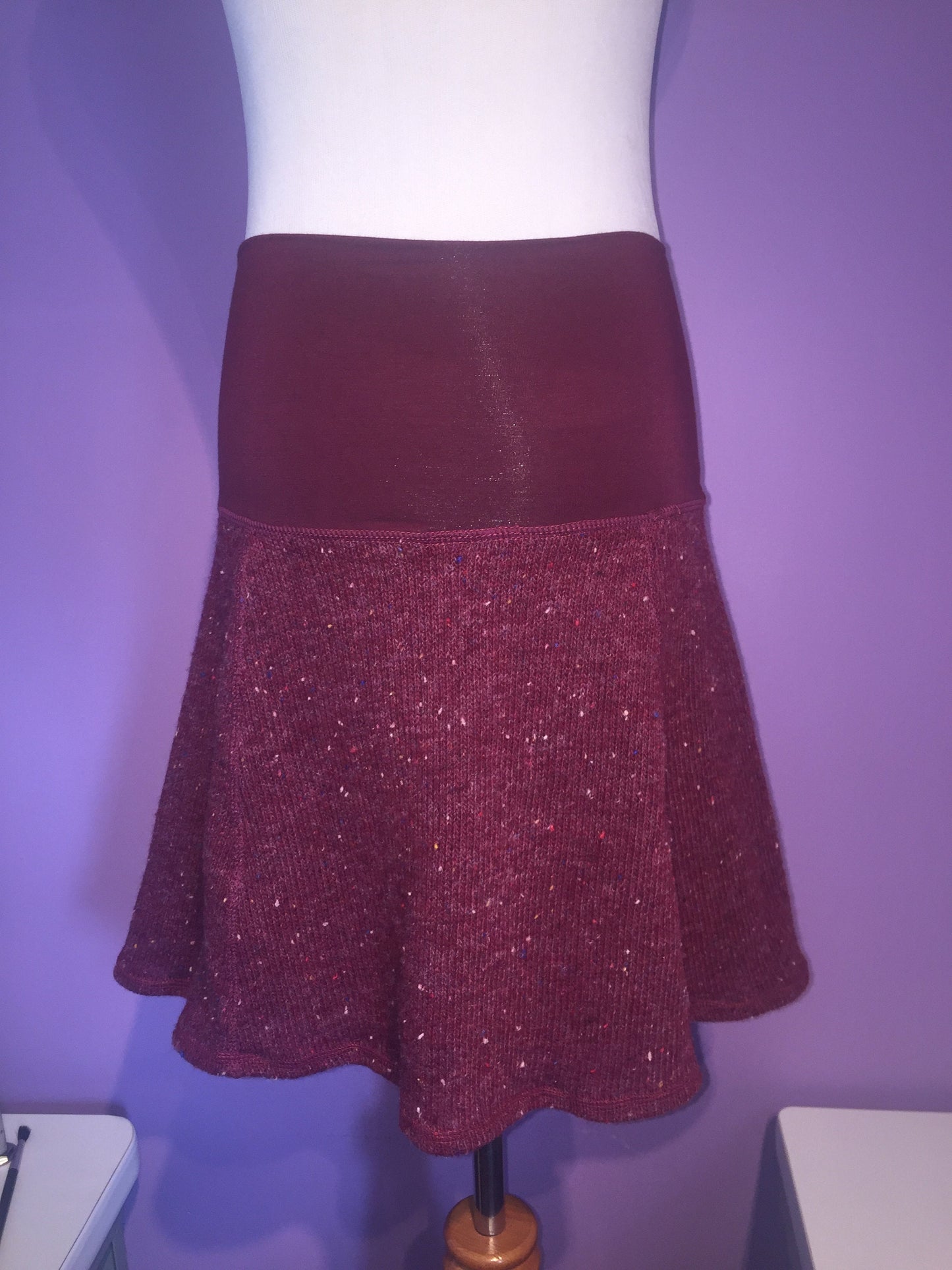 Wool "A" Line Knee High Lined Skirts, Navy Blue or Maroon Red, size SMALL Only, Office wear, Business Casual, Schoolgirl, Winter
