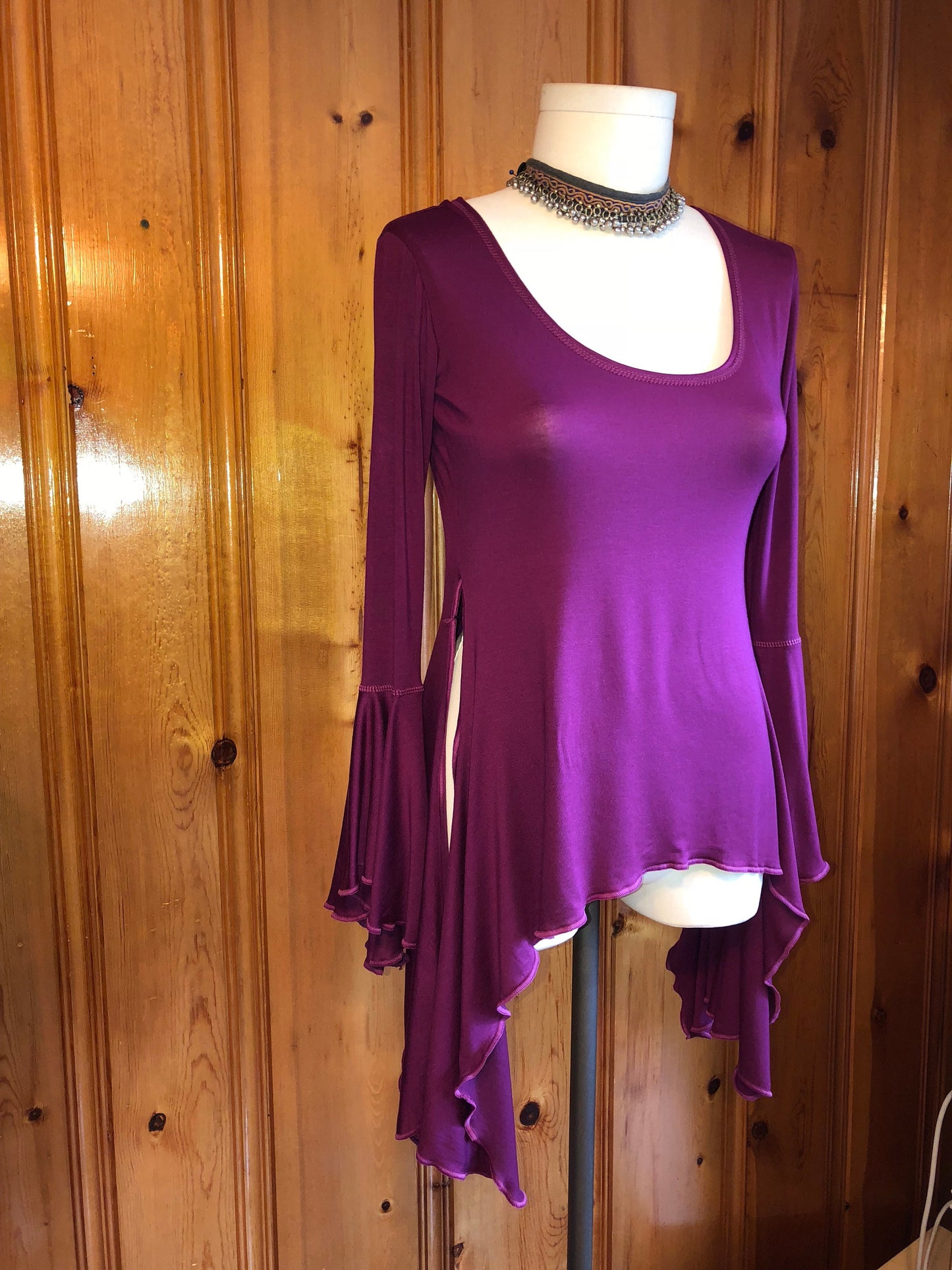 Dielle Long Sleeve Tunic, Flared Bell Sleeves, Side Slits, Woodland, Elven, Fairy, Romance, Medieval, Boho Top, Other Colors