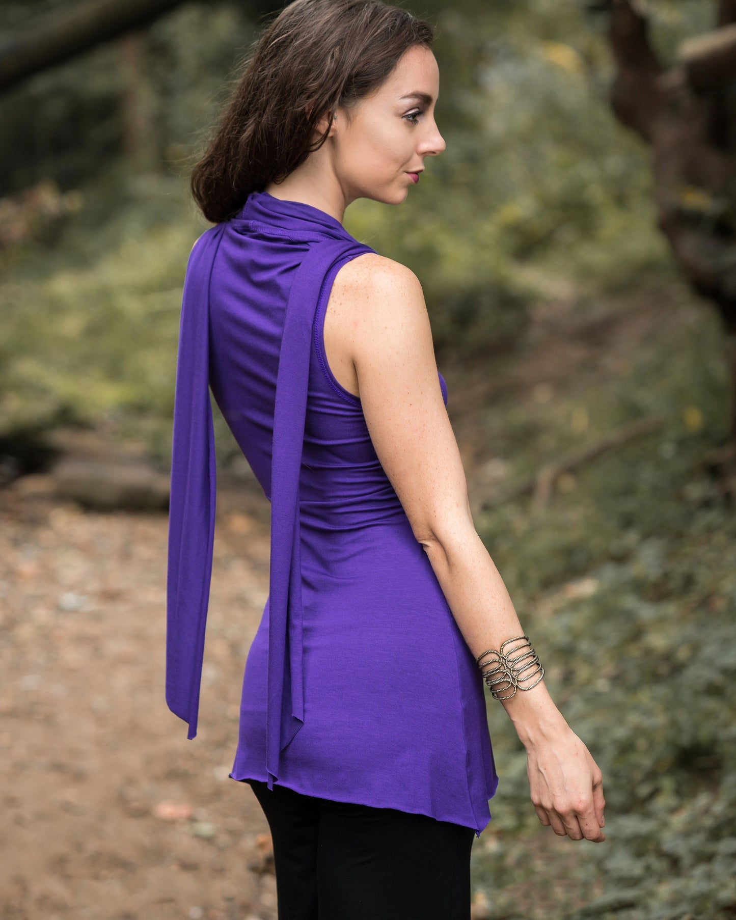 Athena Sleeveless Infinity Top, Cowl neck, Faux wraps, Underbust tie, Grecian shoulder drapes, other colors | Priestess Goddess Ceremonial