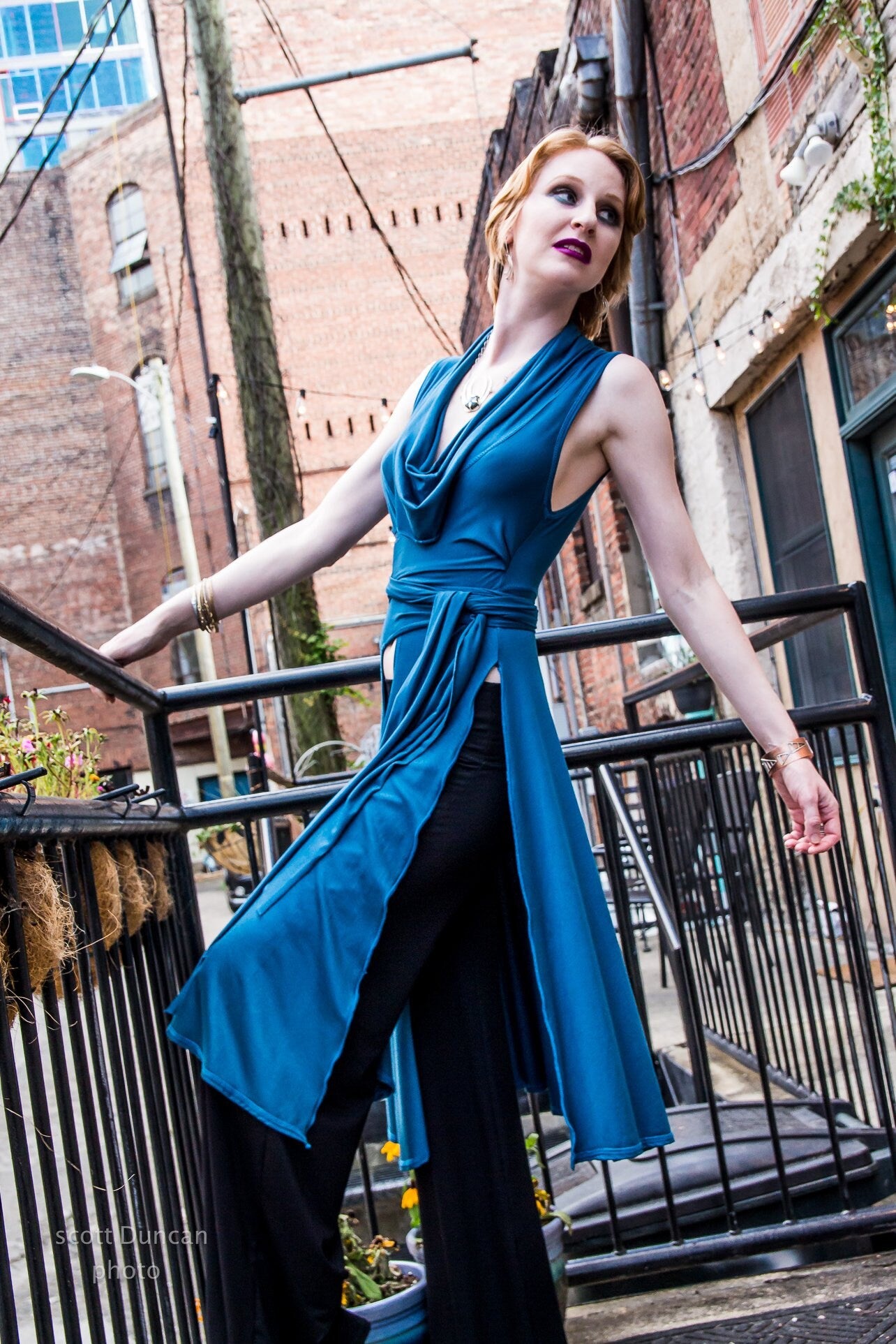 Josephine Sleeveless Maxi Wrap Jacket, Lightweight, Cowl neck, Elegant Boho, Empire waist, Lyrical dance costume, Fantasy Fairy Elven Nymph