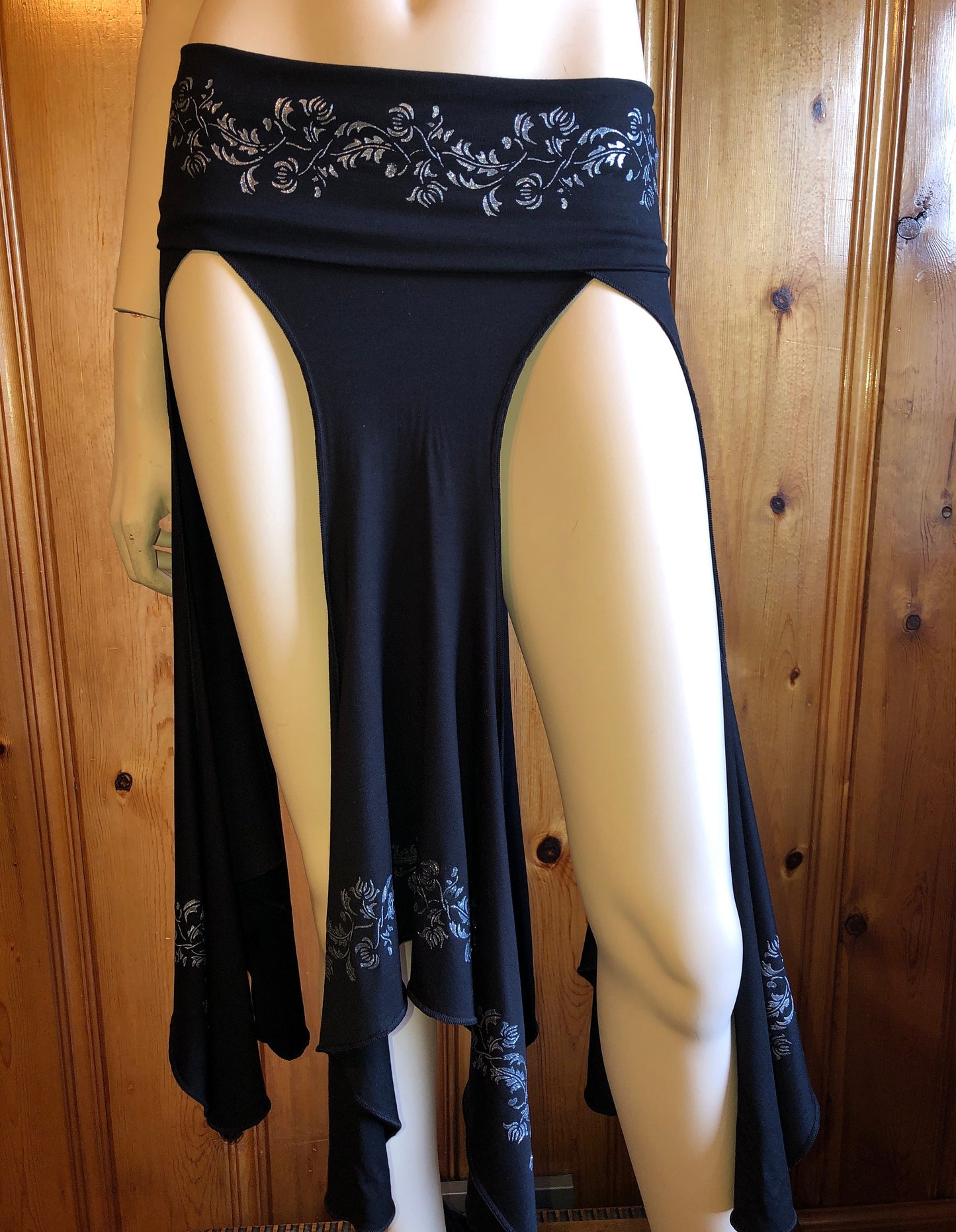 Isis Layering Skirt, Silver Hand Printed Costume, Tribal Skirt, Belly Dance Skirt Bohemian, Fairy Skirt, Festival Clothing, Other Colors