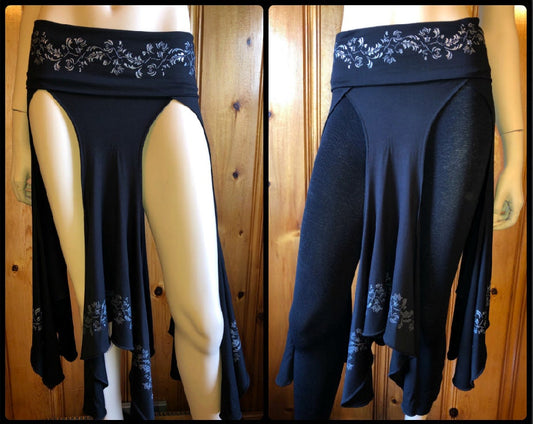 Isis Layering Skirt, Silver Hand Printed Costume, Tribal Skirt, Belly Dance Skirt Bohemian, Fairy Skirt, Festival Clothing, Other Colors