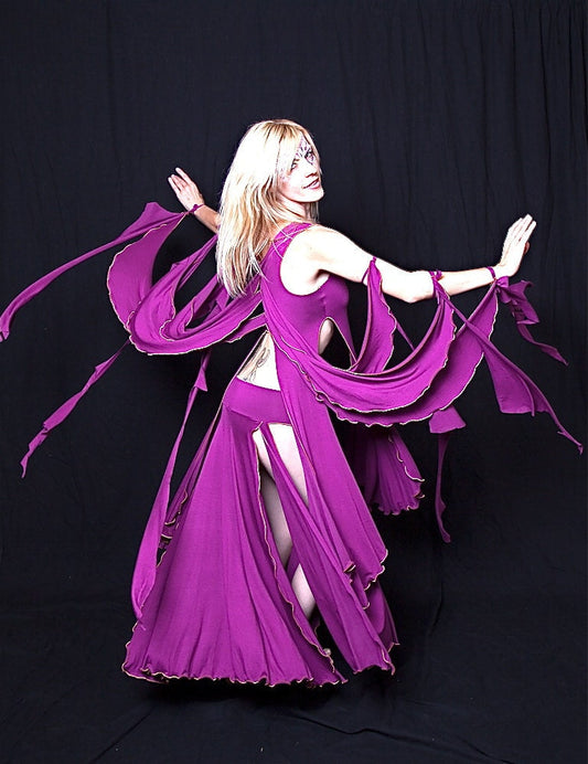 Gaia Goddess Fairy Wings Dance Top,  Performance wear, Theater, Bellydance, Showgirl Costume, Priestess, Elven, Dark Fairy, Sorceress