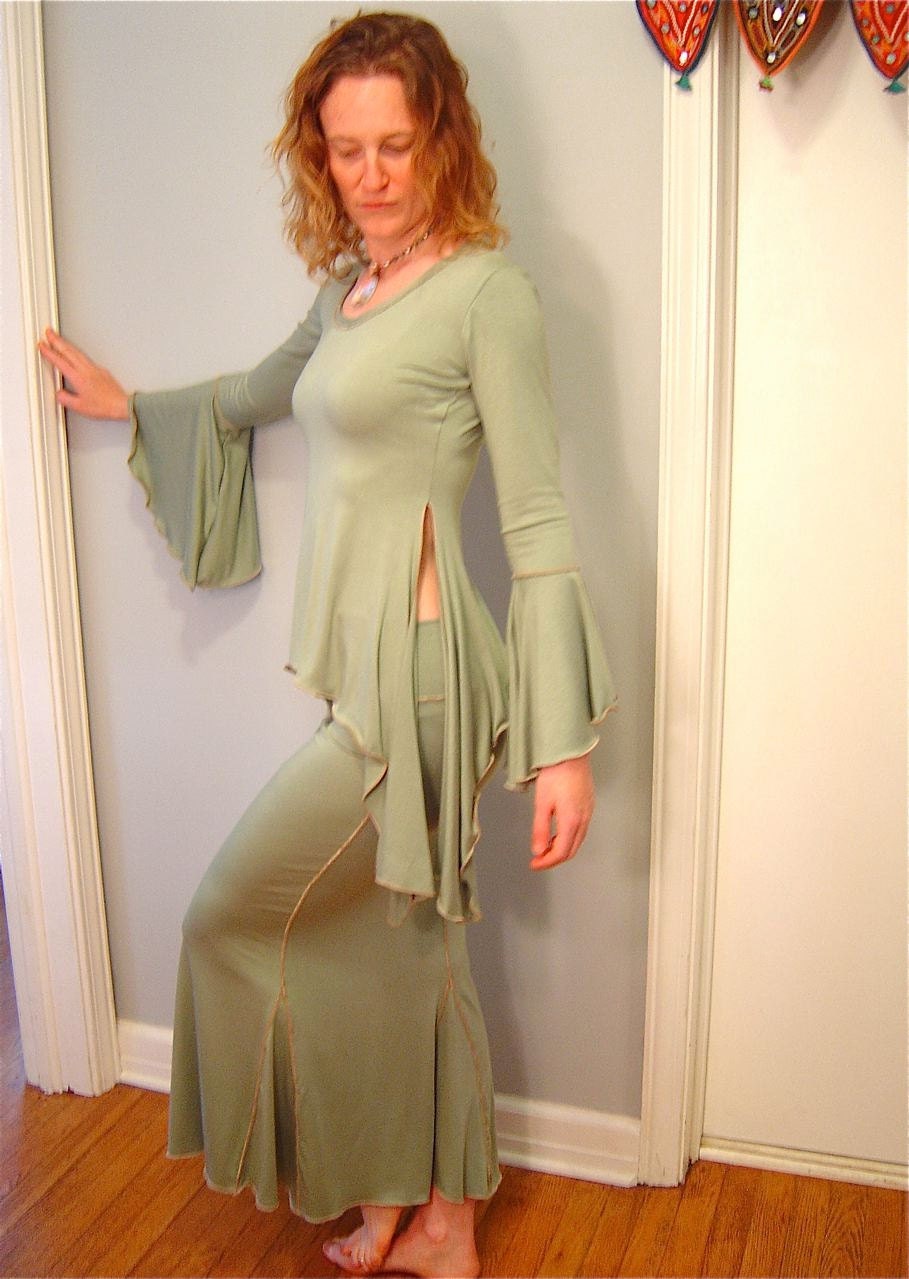 Dielle Long Sleeve Tunic, Flared Bell Sleeves, Side Slits, Woodland, Elven, Fairy, Romance, Medieval, Boho Top, Other Colors