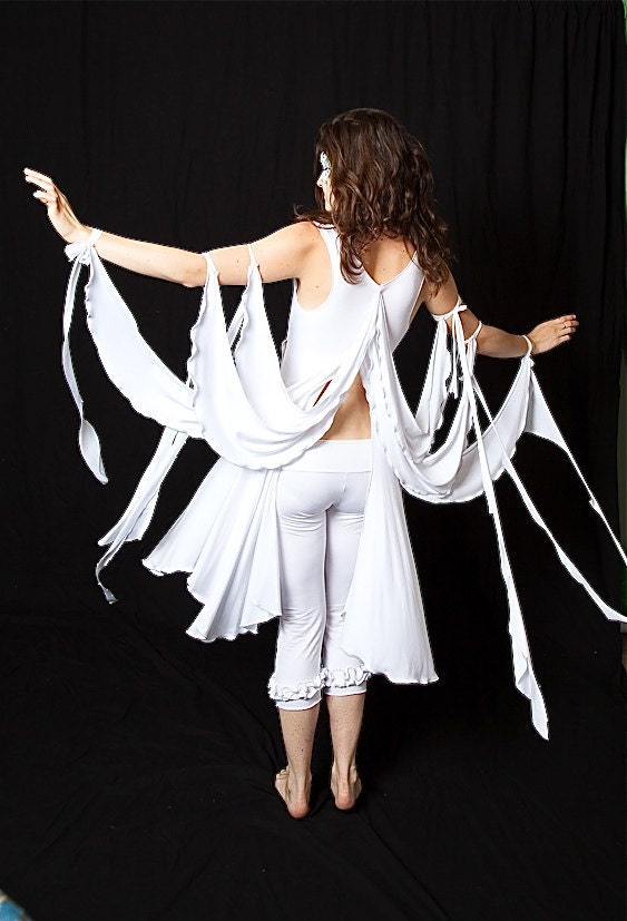 Gaia Goddess Fairy Wings Dance Top, Performance wear, Theater, Bellydance, Showgirl Costume, Priestess, Elven, Dark Fairy, Sorceress
