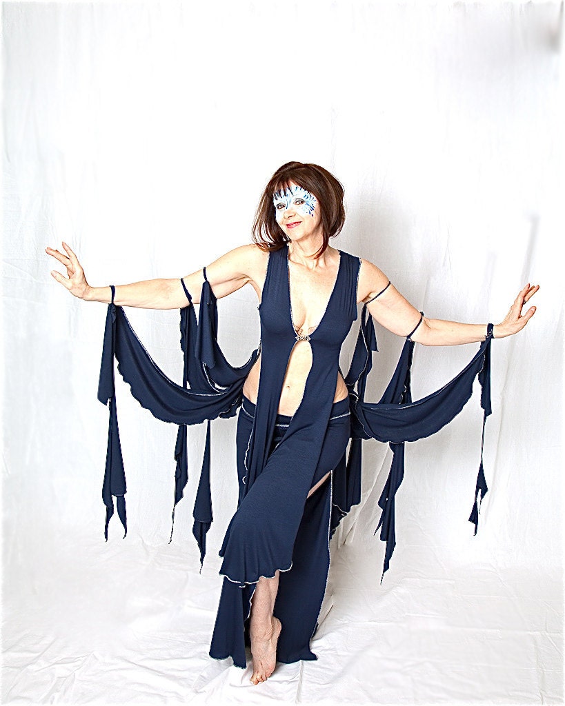 Gaia Goddess Fairy Wings Dance Top, Performance wear, Theater, Bellydance, Showgirl Costume, Priestess, Elven, Dark Fairy, Sorceress