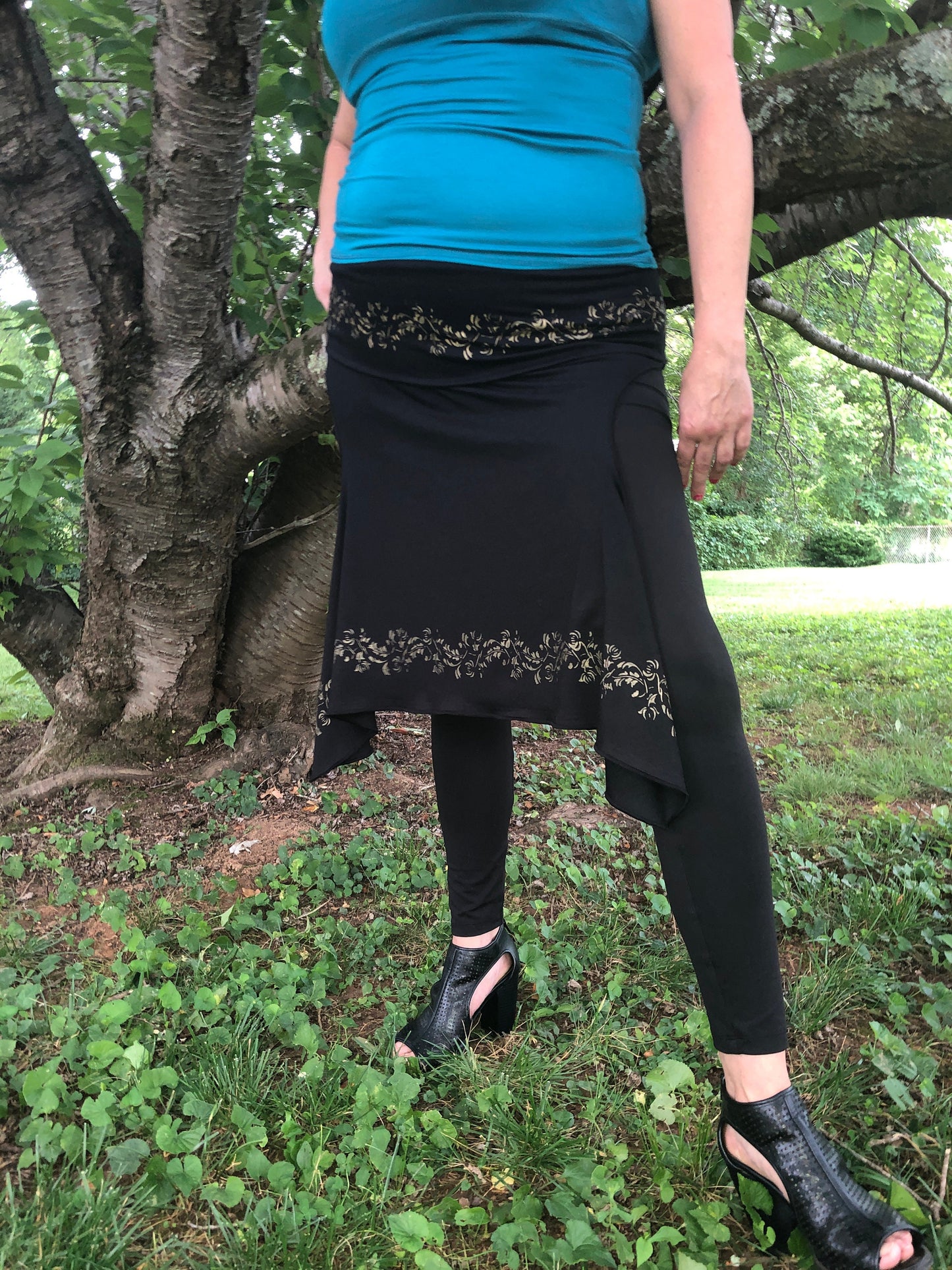 Alexa Layering Danceskirt Handprinted, Tribal Belly Dance, Salsa, Fairy Costume, Theatre, Circus, Performance skirt, Other Colors