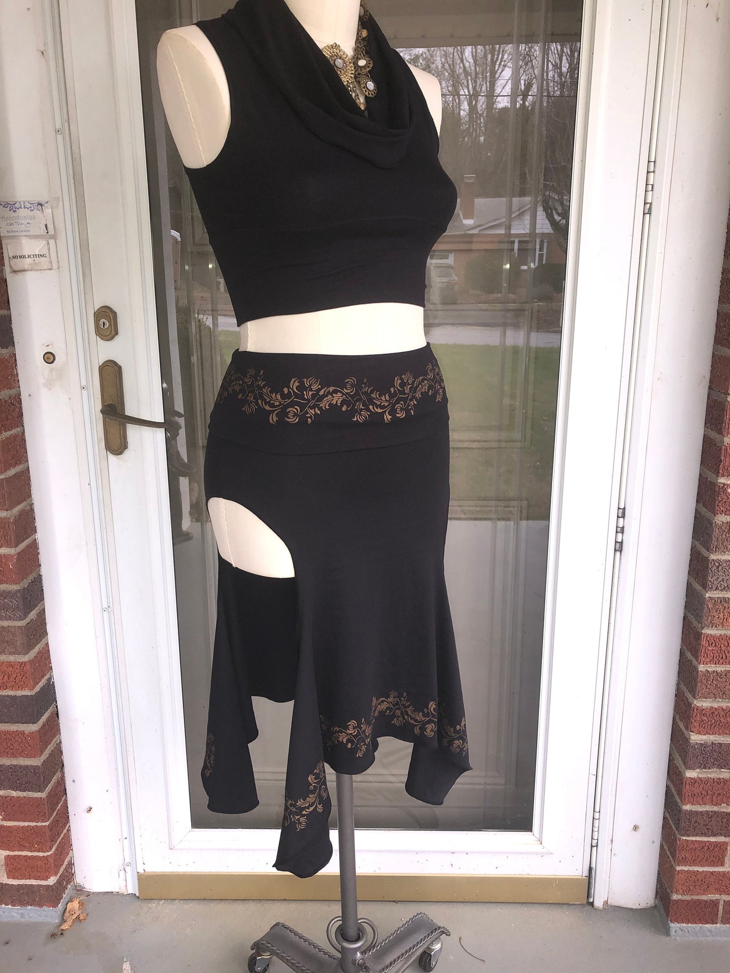 Alexa Layering Danceskirt Handprinted, Tribal Belly Dance, Salsa, Fairy Costume, Theatre, Circus, Performance skirt, Other Colors