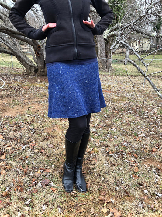 Wool "A" Line Knee High Lined Skirts, Navy Blue or Maroon Red, size SMALL Only, Office wear, Business Casual, Schoolgirl, Winter