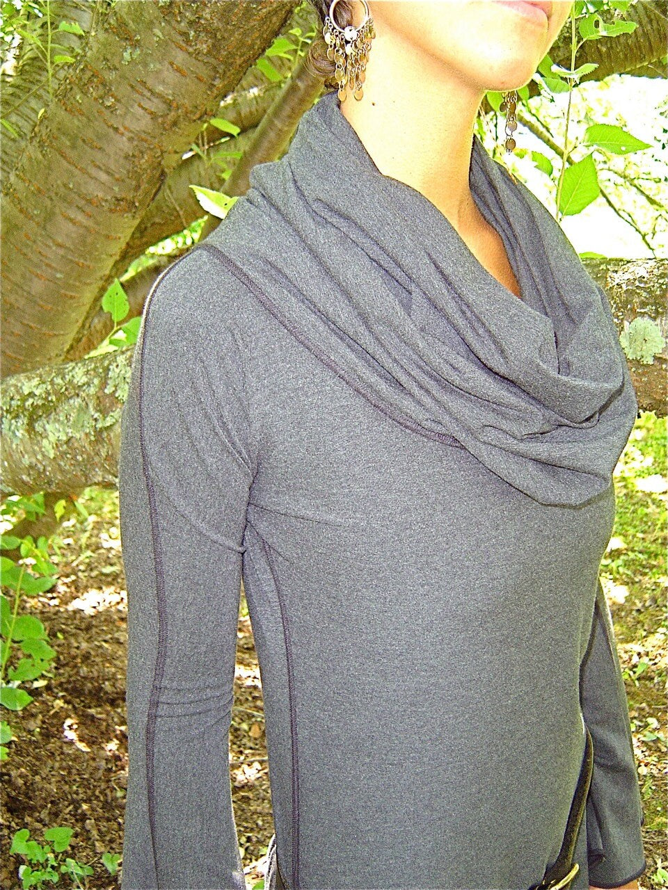 Arwen Cowl Neck Dress, Long Sleeve Hooded Tunic, Renaissance, Medieval Costume, Elven, Other Colors