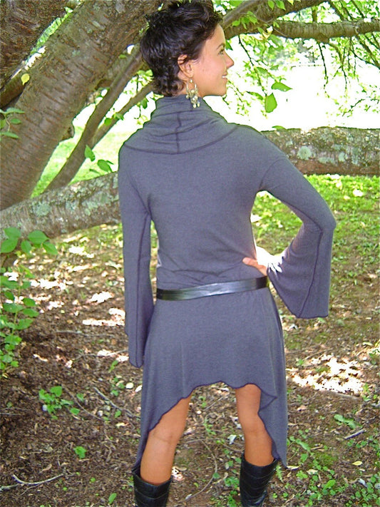 Arwen Cowl Neck Dress, Long Sleeve Hooded Tunic, Renaissance, Medieval Costume, Elven, Other Colors