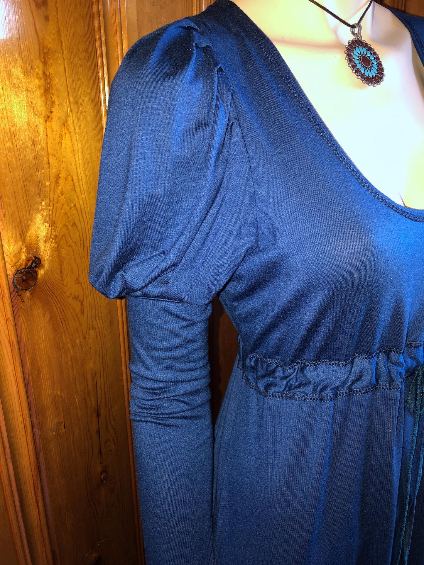 Pamela Baby Doll Top, Long Puffed Sleeves, Open Neckline, Drawstring Empire Line, Soft Feminine Stretch Modal, Other Colors