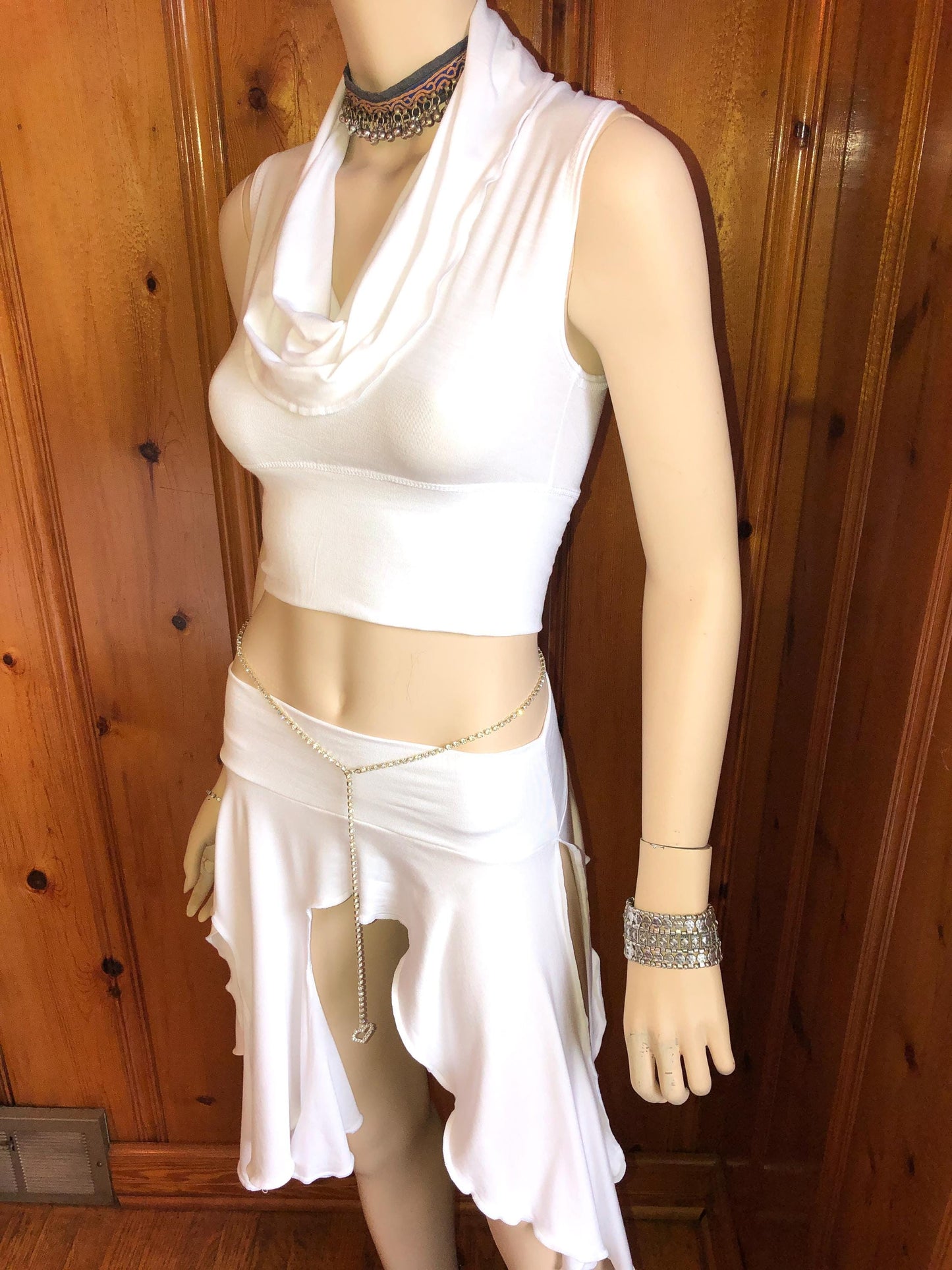 Cowl Neck Crop Top, Soft Stretch Modal, Festival Boho Top, Stretch Knit. Sleeveless, Racer Back, Other Colors