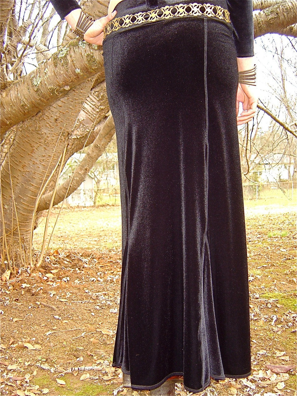 Jaia Maxi Mermaid, Velvet Pencil Skirt, Stretch Red or Choc Brown, Formal, Elegant, Gothic, Royal, Goth Queen, Steampunk, Evening Wear