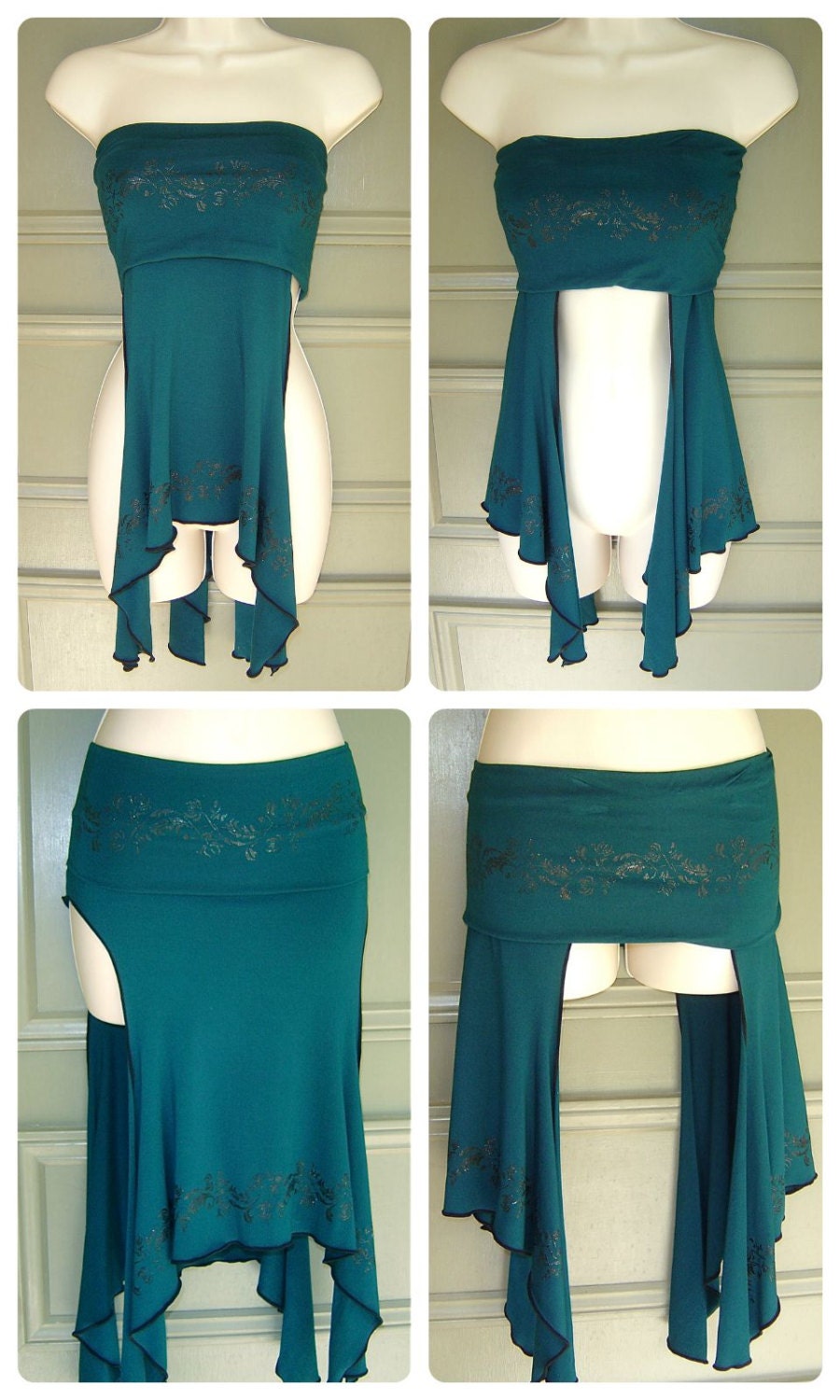 Alexa Layering Skirt with Handprinting, Other Colors, Convertible, Bellydance, Dance, Salsa, Fairy Costume, Performance wear, Other Colors