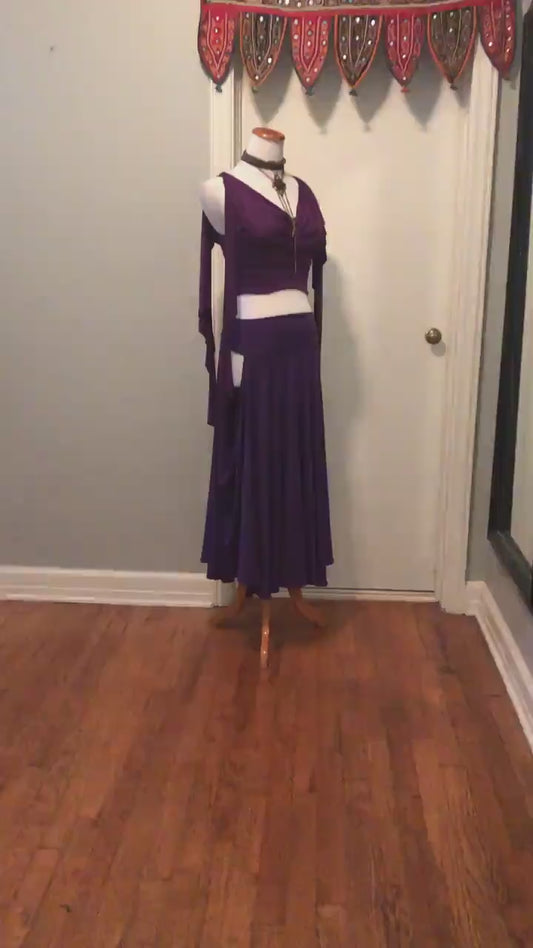 Kara Maxi Tribal Skirt with Draped Side Openings, Bellydance, Fairy, Festival, Exotic, Burning Man, Ceremonial Fantasy Costume, Other Colors