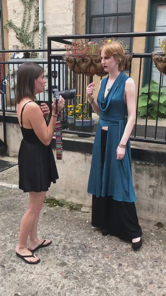 Josephine Sleeveless Maxi Wrap Jacket, Lightweight, Cowl neck, Elegant Boho, Empire waist, Lyrical dance costume, Fantasy Fairy Elven Nymph