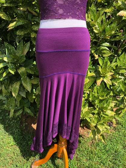 High-Low Stretch Waterfall Skirt