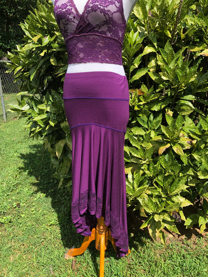 High-Low Stretch Waterfall Skirt