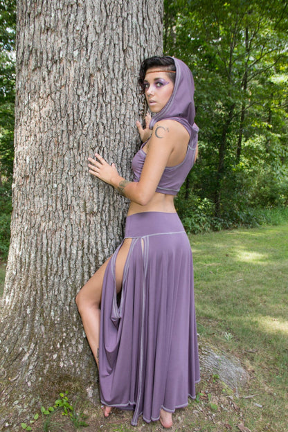 Kara Maxi Tribal Skirt with Draped Side Openings, Bellydance, Fairy, Festival, Exotic, Burning Man, Ceremonial Fantasy Costume, Other Colors