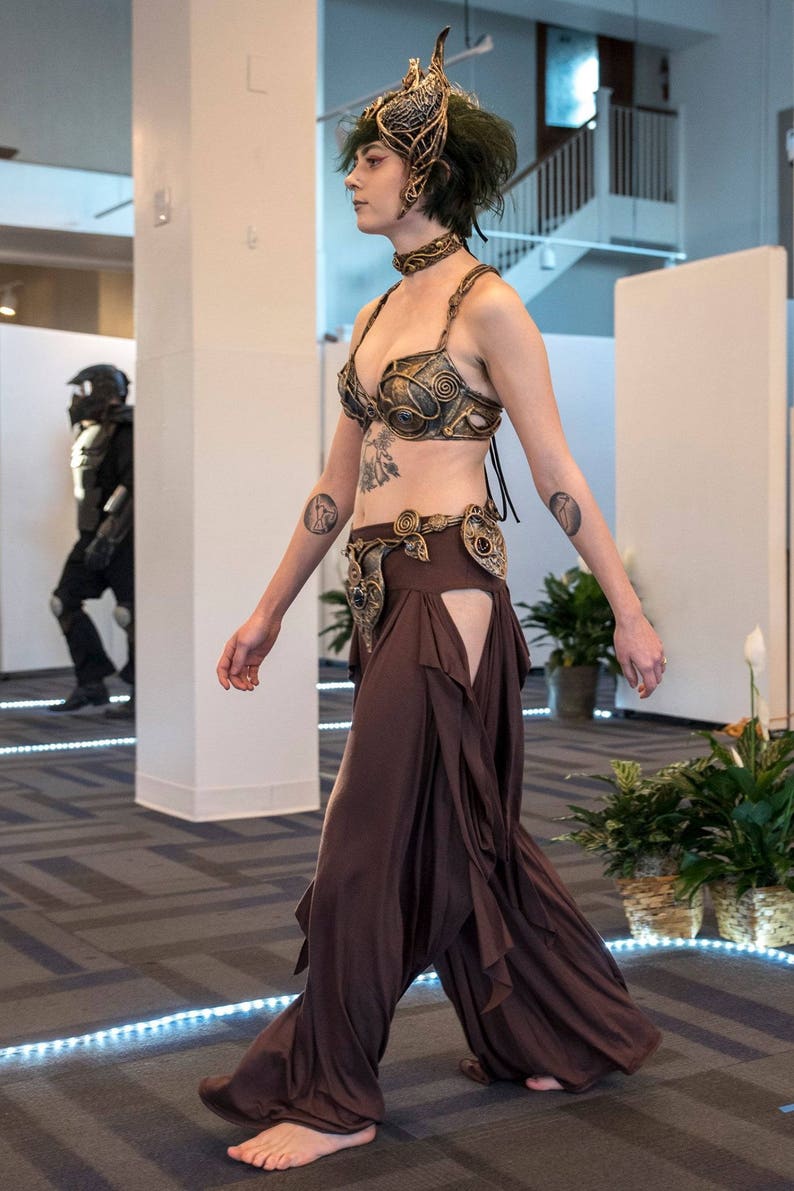 Sakura Open Hip Dance Pants, Cut Out, Low Rise, Wide Leg Flare, Bellydance, Salsa, Performance wear, Boho, Gypsy, Fairy, Elven, Burning Man