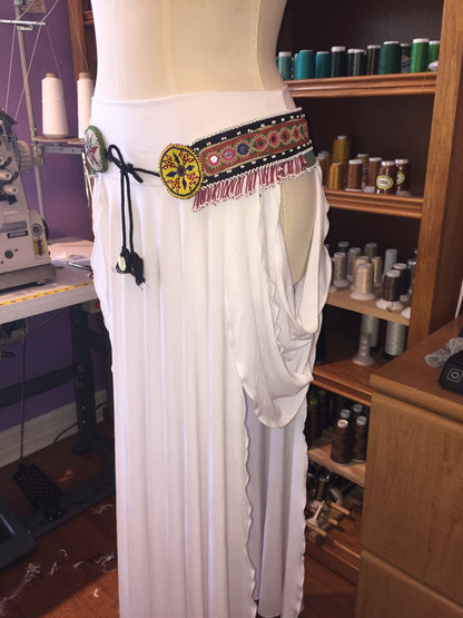 Juliet Maxi Tribal Skirt with Open Sides and Drapings, Bellydance, Burning Man Playa Wear, Burlesque, Goddess Costume, more colors