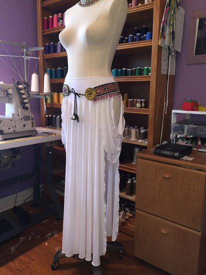 Juliet Maxi Tribal Skirt with Open Sides and Drapings, Bellydance, Burning Man Playa Wear, Burlesque, Goddess Costume, more colors