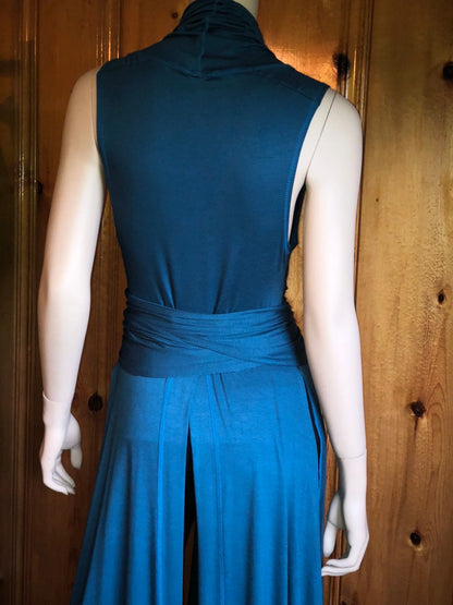 Josephine Sleeveless Maxi Wrap Jacket, Lightweight, Cowl neck, Elegant Boho, Empire waist, Lyrical dance costume, Fantasy Fairy Elven Nymph
