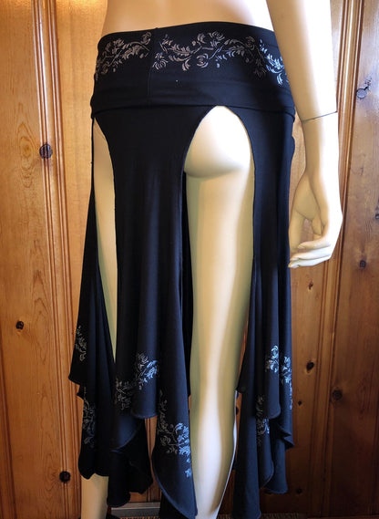 Isis Layering Skirt, Silver Hand Printed Costume, Tribal Skirt, Belly Dance Skirt Bohemian, Fairy Skirt, Festival Clothing, Other Colors