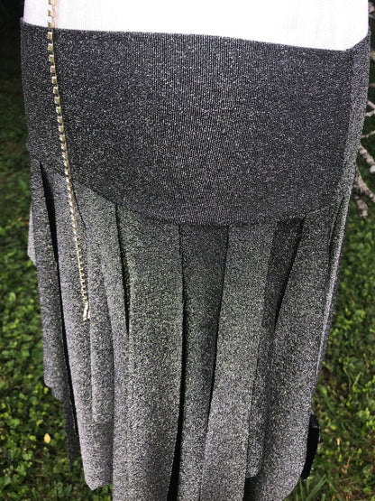 Silver Sparkle Ragamuffin Fairy Skirt, Stretch Lurex Danceskirt, Burning Man, Festival, Tribal Costume, Elven, Cabaret Bellydance, Boho