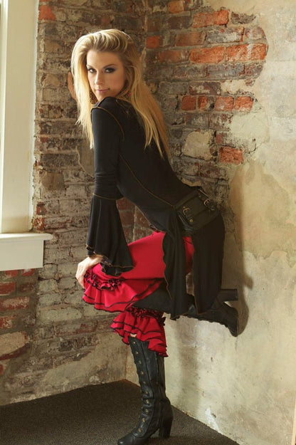 Ruffle Capri Pants, Pantaloons, Salsa Pants, Bellydance, Pirate, Steampunk, Cabaret, Vaudeville, Victorian, Costume