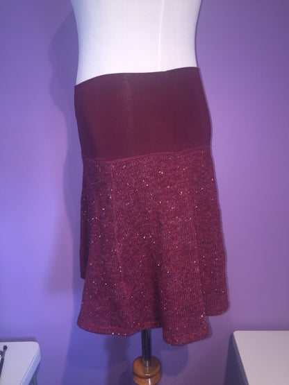 Wool "A" Line Knee High Lined Skirts, Navy Blue or Maroon Red, size SMALL Only, Office wear, Business Casual, Schoolgirl, Winter