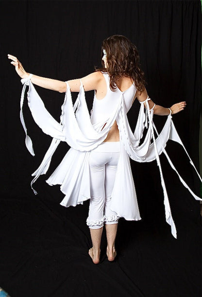 Gaia Goddess Fairy Wings Dance Top,  Performance wear, Theater, Bellydance, Showgirl Costume, Priestess, Elven, Dark Fairy, Sorceress