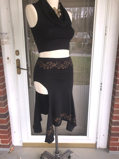 Alexa Layering Danceskirt Handprinted, Tribal Belly Dance, Salsa, Fairy Costume, Theatre, Circus, Performance skirt, Other Colors