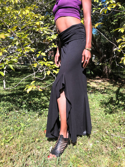 The Vivienne Knee Flounce Skirt In Soft Stretch Modal, Longline Or Scrunch Down Waistband, Boho, Fairy, Festival, Dance Skirt, Other Colors
