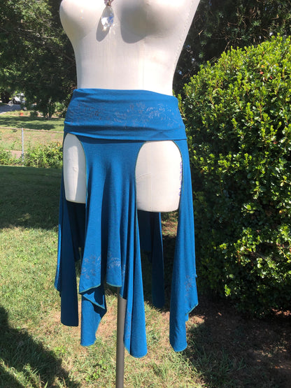 Isis Layering Skirt, Silver Hand Printed Costume, Tribal Skirt, Belly Dance Skirt Bohemian, Fairy Skirt, Festival Clothing, Other Colors